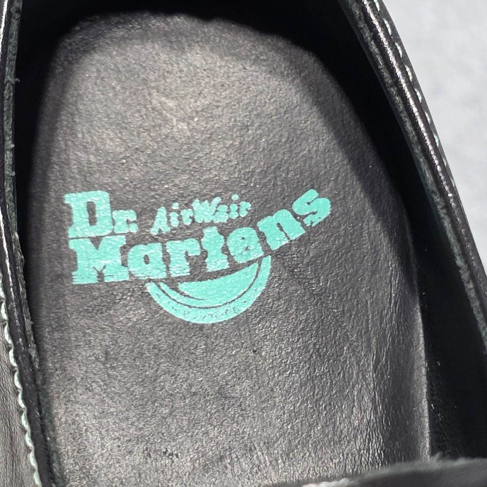 Dr. Martens 1461 Black/Green Leather Lace-Up Shoes Green Laces - Picture 14 of 14